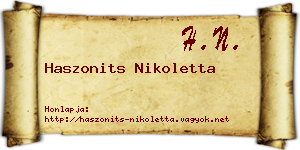 Haszonits Nikoletta névjegykártya