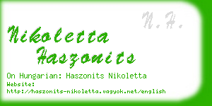 nikoletta haszonits business card